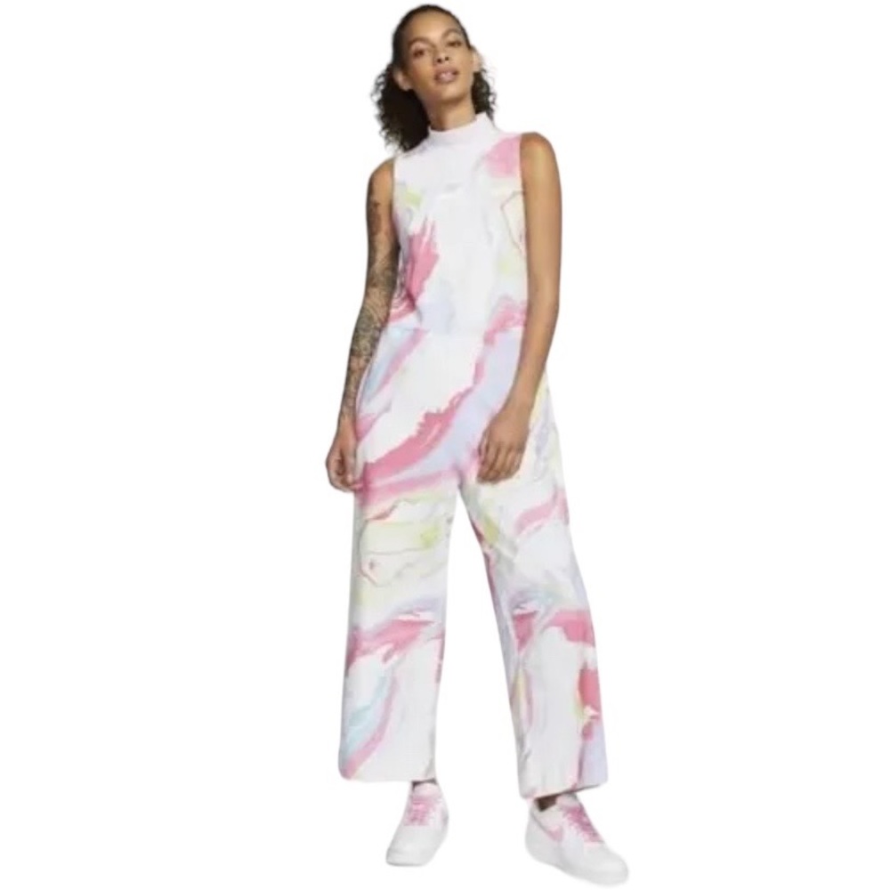 NIKE Sportswear Women Multi-Color Jersey Tie Dye Jumpsuit Size M RARE🔥